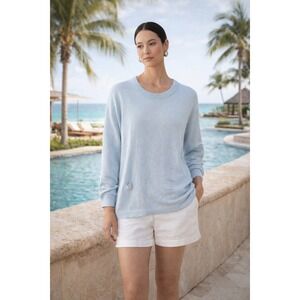 MERSEA Catalina Crewneck Oversized Light Blue Sweater OS